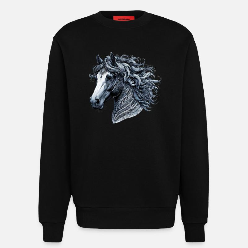 Pferd - Sweatshirt - made by SPREAD - SOLID BLACK