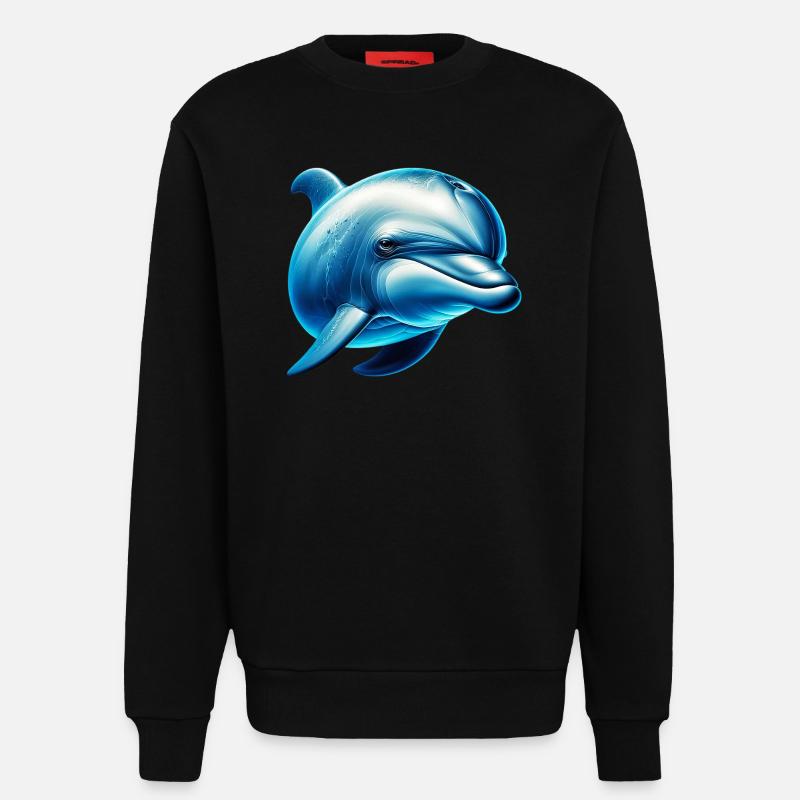 Dolphin - Sweatshirt - made by SPREAD  - SOLID BLACK