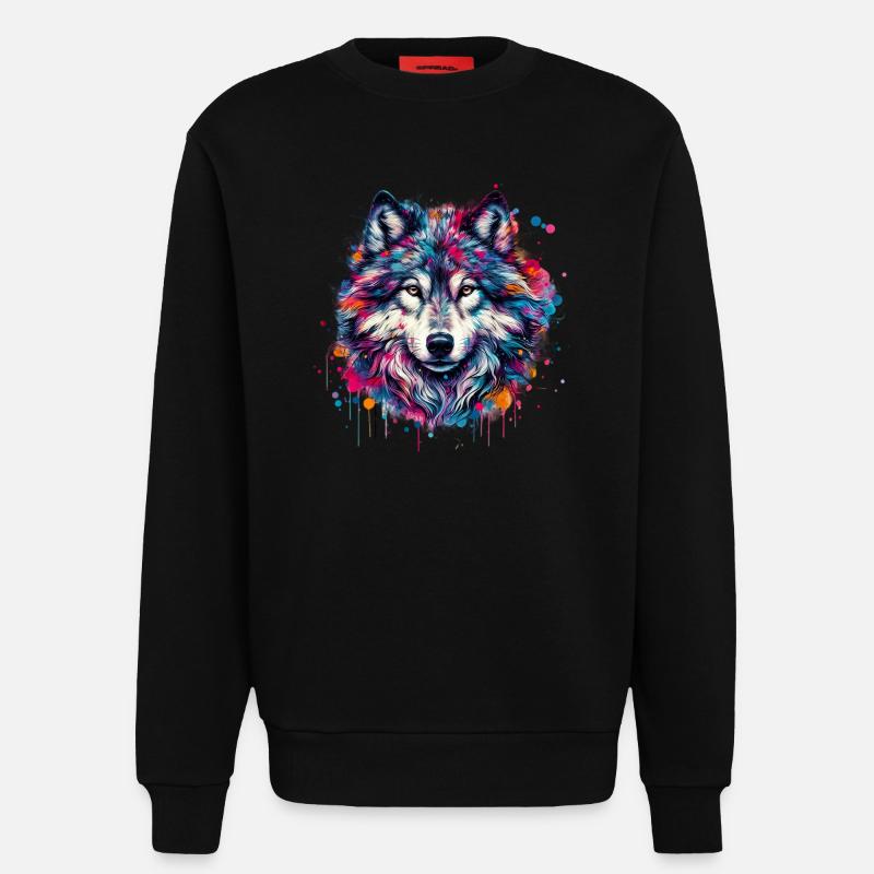 Wolf - Sweatshirt - made by SPREAD - SOLID BLACK
