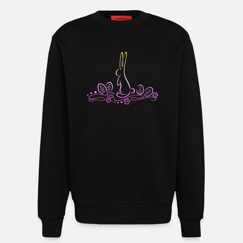 Easter Bunny Silhouette with Easter Eggs - Sweatshirt - made by SPREAD - SOLID BLACK