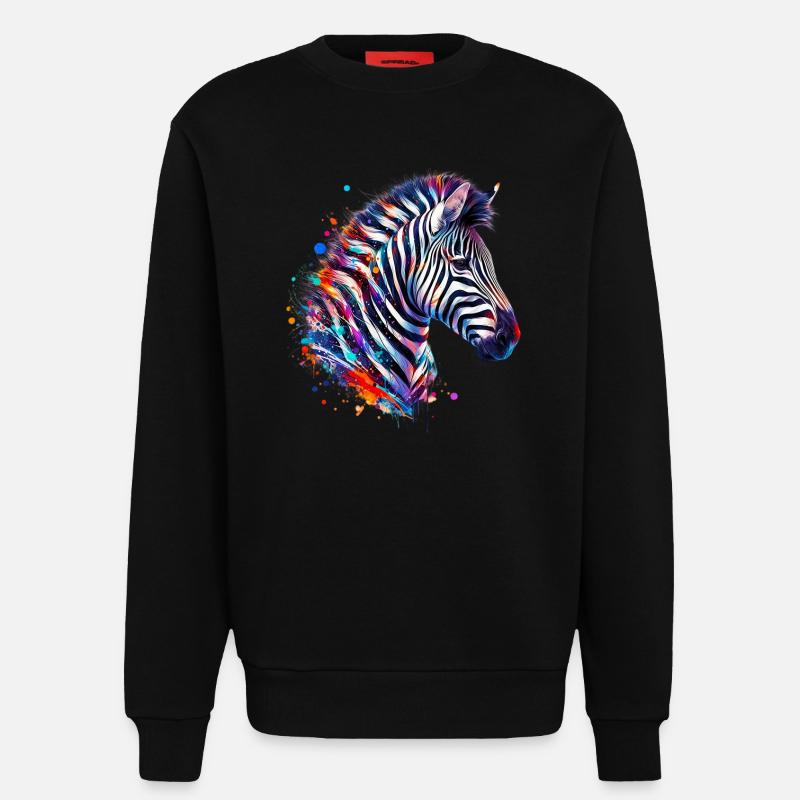Zebra - Sweatshirt - made by SPREAD  - SOLID BLACK
