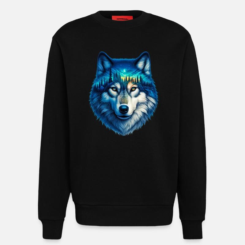 Wolf - Sweatshirt - made by SPREAD - SOLID BLACK