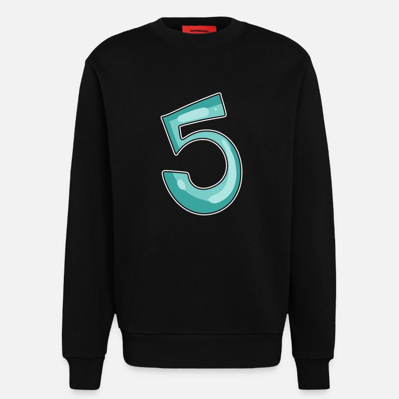 5 nummer - Sweatshirt - made by SPREAD  - SOLID BLACK