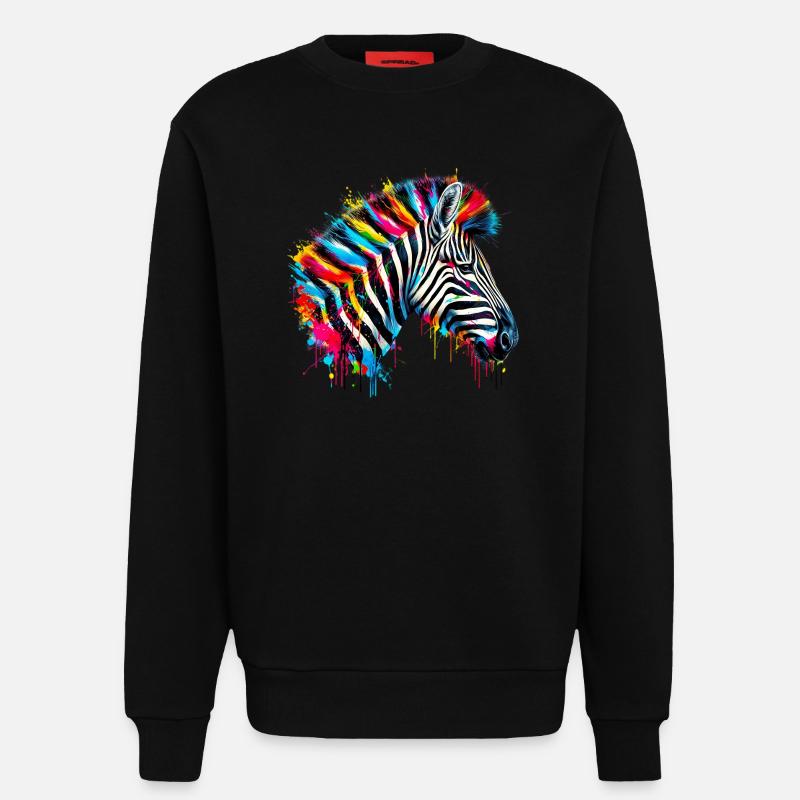 Zebra - Sweatshirt - made by SPREAD - SOLID BLACK