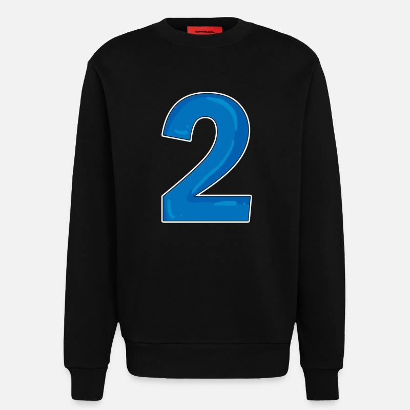 Zwei - 2 - Nummer Zahl - Sweatshirt - made by SPREAD  - SOLID BLACK