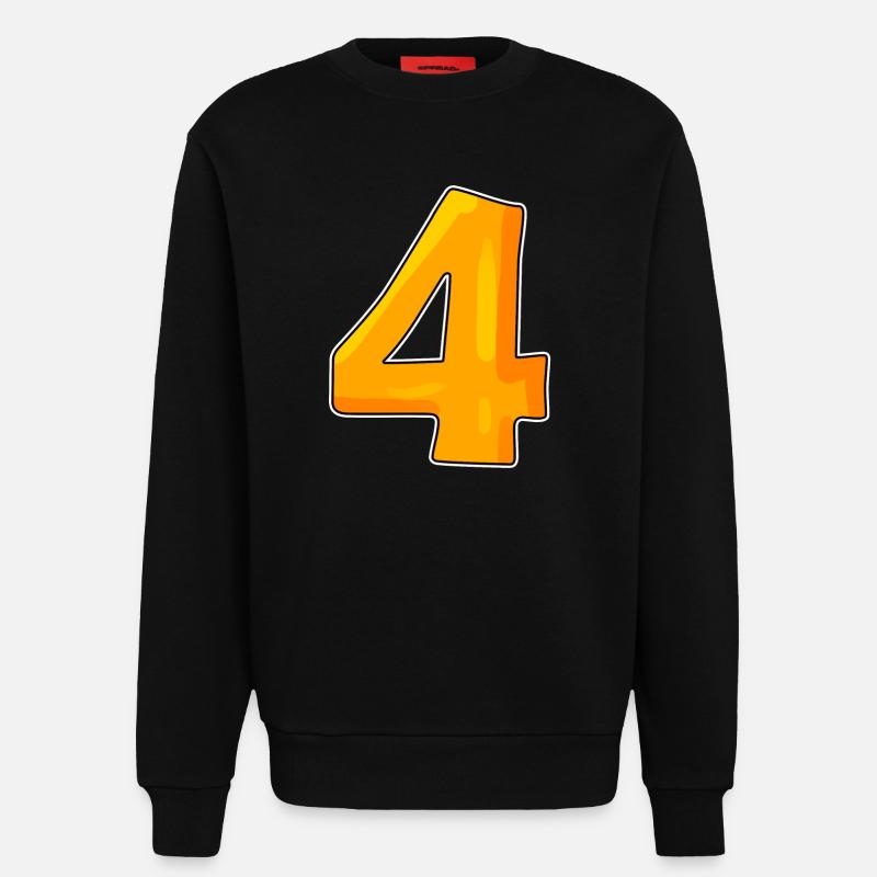 zahl nummer 4 - Sweatshirt - made by SPREAD  - SOLID BLACK