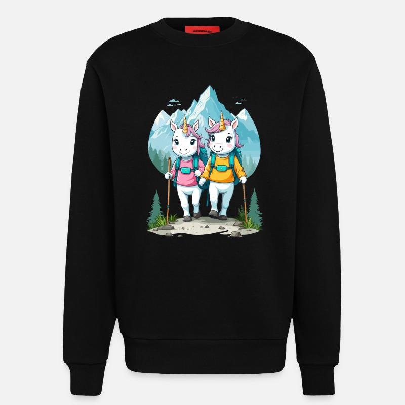 Wanderer Einhörner - Sweatshirt - made by SPREAD  - SOLID BLACK