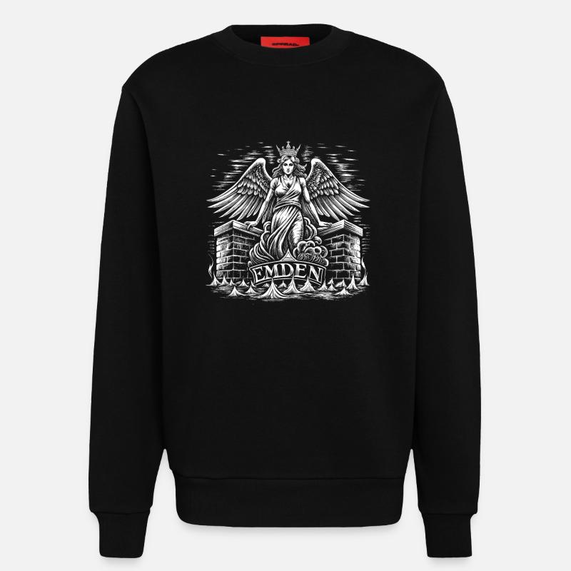 Engel über Emden Emblem - Sweatshirt - made by SPREAD - SOLID BLACK