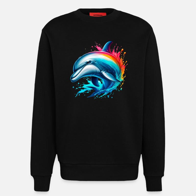 Dolphin - Sweatshirt - made by SPREAD  - SOLID BLACK