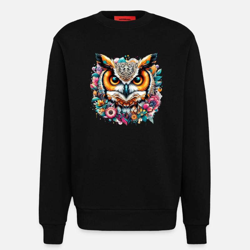 Eule - Sweatshirt - made by SPREAD  - SOLID BLACK