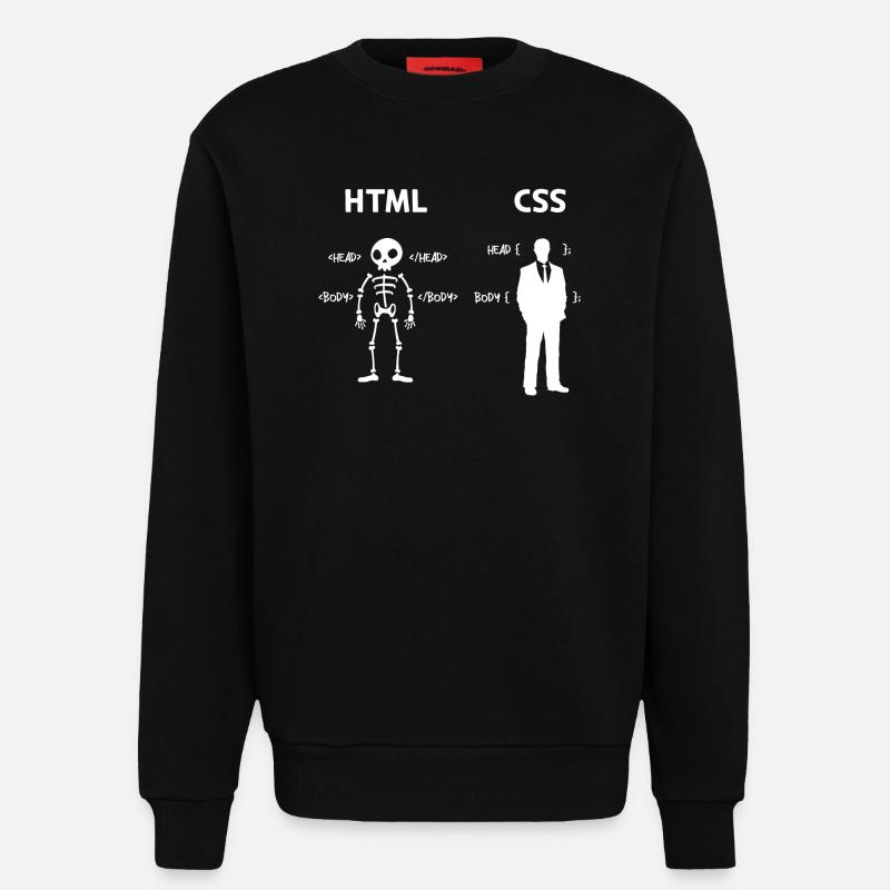 Code Css C++ Php Java Developer Code Scripting - Maglietta a girocollo ecologica casual Made in UE - SOLID BLACK