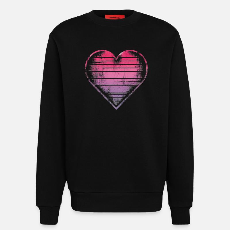 Conception de coeur aquarelle pastel - Sweat bio décontracté fabriqué en UE - SOLID BLACK