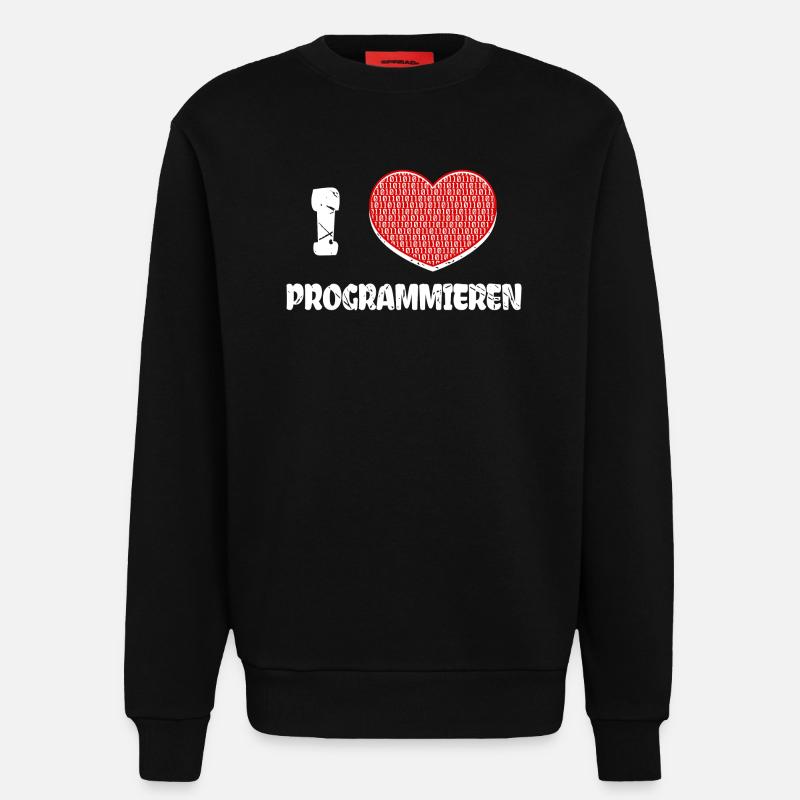 Developer Herz Programmierer Statement Informatik - Sweatshirt - made by SPREAD - SOLID BLACK