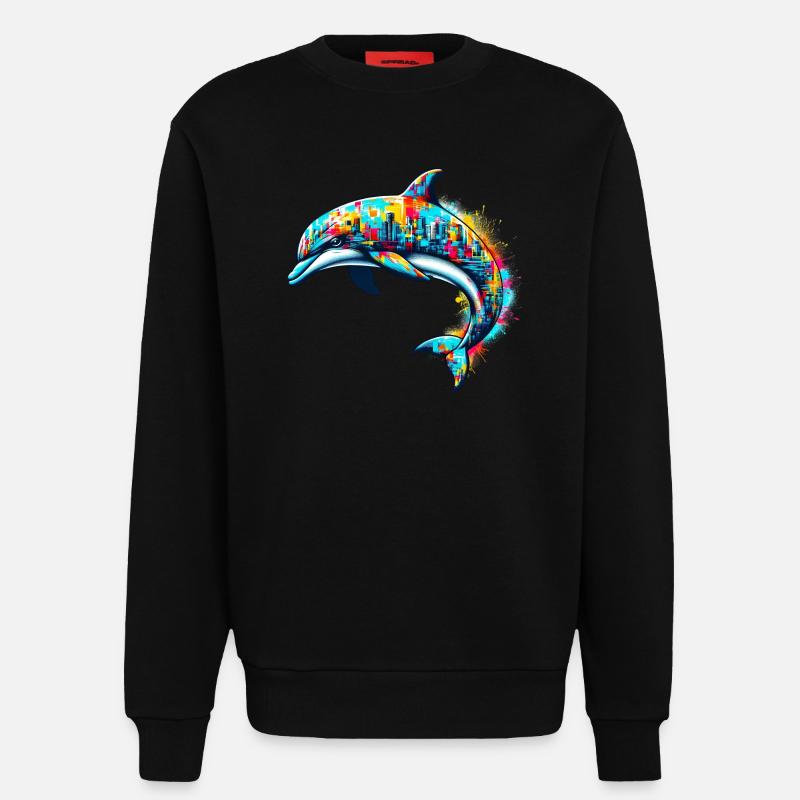 Delfin - Sweatshirt - made by SPREAD  - SOLID BLACK