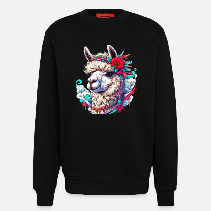 Alpaca - Sweatshirt - made by SPREAD  - SOLID BLACK