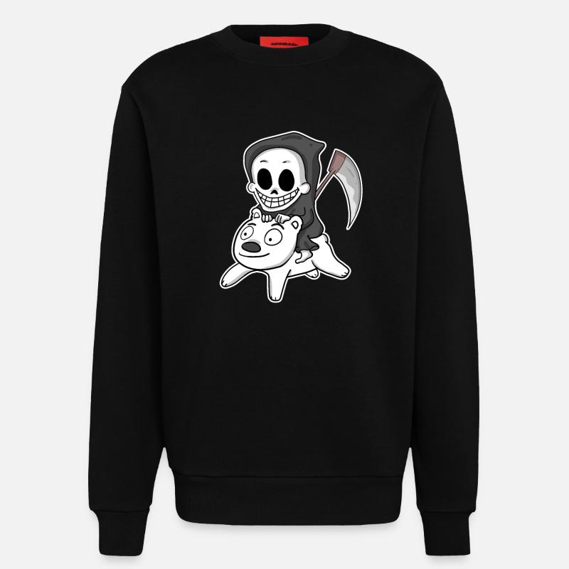 Sensenmann Eisbär Motiv - Sweatshirt - made by SPREAD - SOLID BLACK