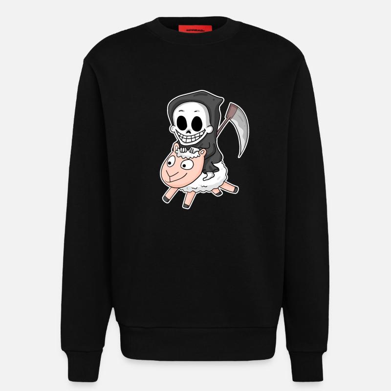 Sensenmann Schaf Motiv - Sweatshirt - made by SPREAD  - SOLID BLACK
