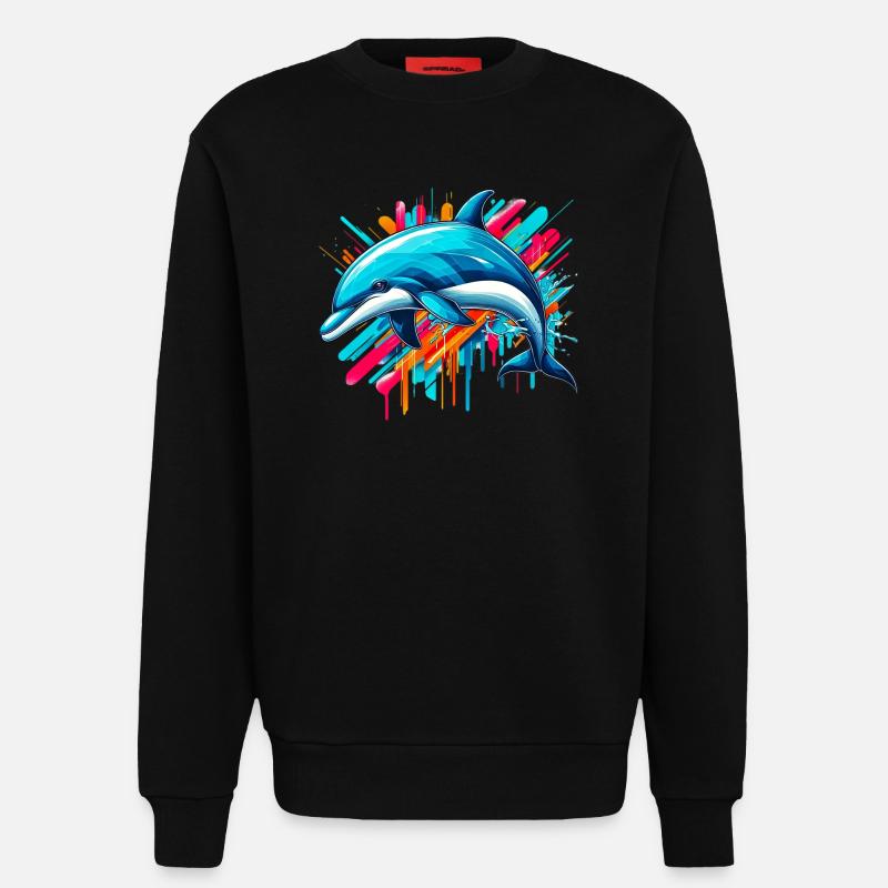 Delfin - Sweatshirt - made by SPREAD - SOLID BLACK