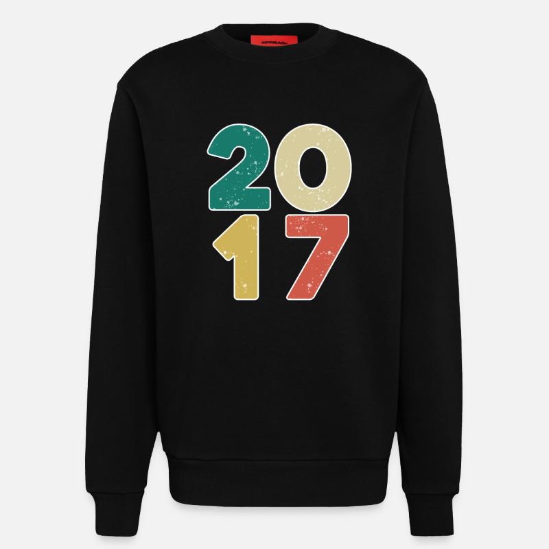 2017 - Year 2017 - Year 2017 - Sweatshirt - made by SPREAD  - SOLID BLACK