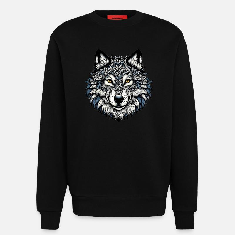 Wolf - Sweatshirt - made by SPREAD  - SOLID BLACK