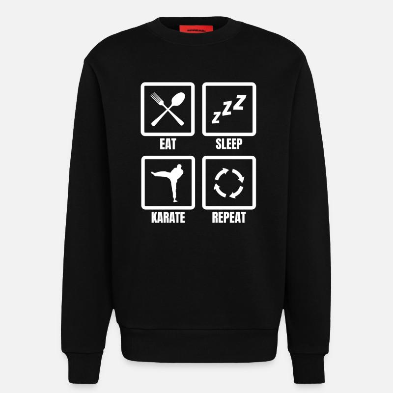 Eat Sleep Karate Repeat - Sweatshirt - made by SPREAD  - SOLID BLACK