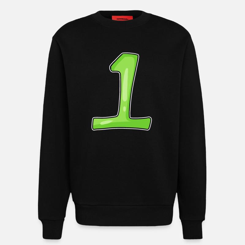 Numéro 1 Vert - Sweat bio décontracté fabriqué en UE - SOLID BLACK