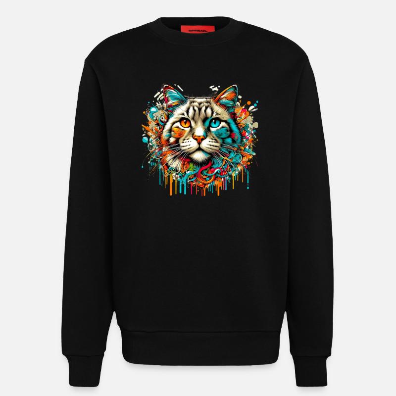 Katze - Sweatshirt - made by SPREAD  - SOLID BLACK
