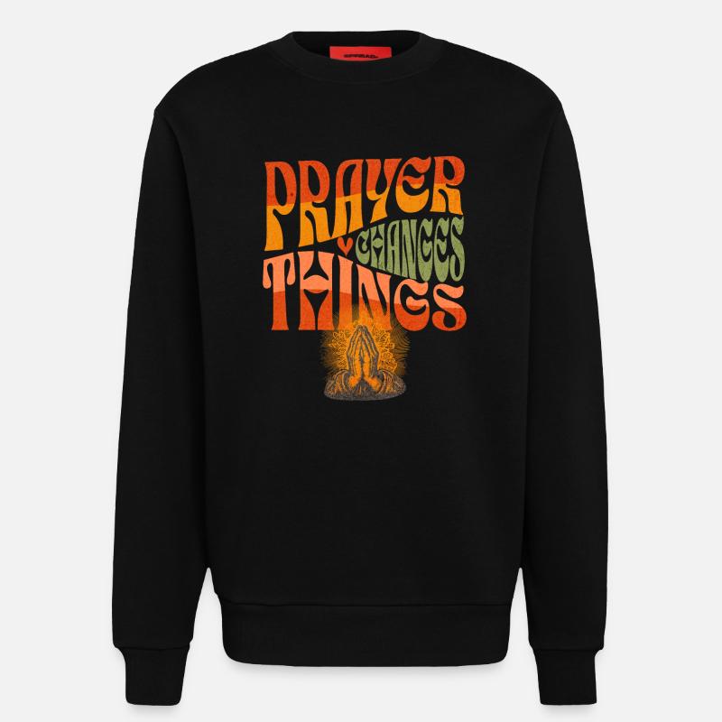 Gebetshände Motiv mit Friedenswunsch - Sweatshirt - made by SPREAD  - SOLID BLACK