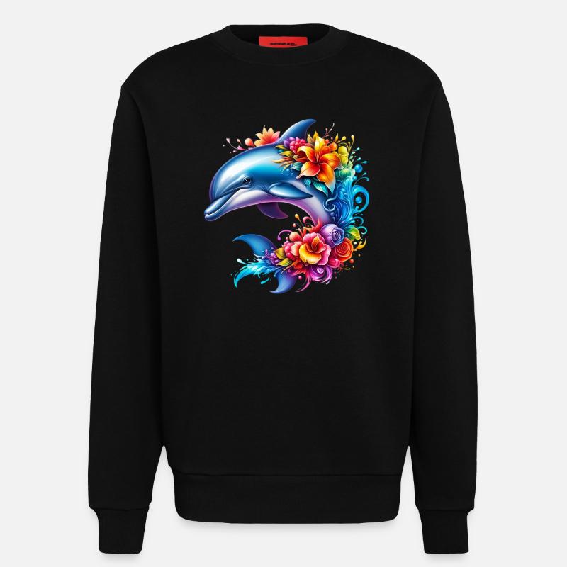 Delfin - Sweatshirt - made by SPREAD - SOLID BLACK