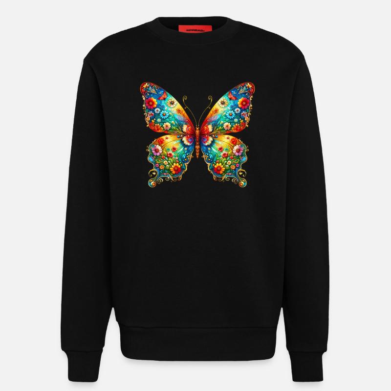 Papillon - Sweat bio décontracté fabriqué en UE - SOLID BLACK