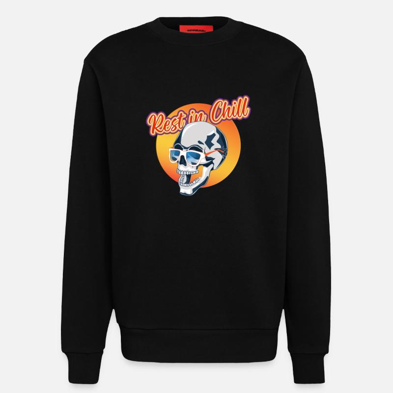 Rest in Chill Skull - Sweatshirt - made by SPREAD - SOLID BLACK