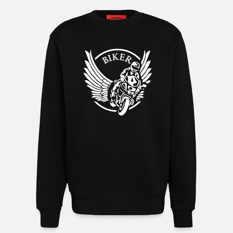 Winged Biker Kreislogo - Sweatshirt - made by SPREAD  - SOLID BLACK