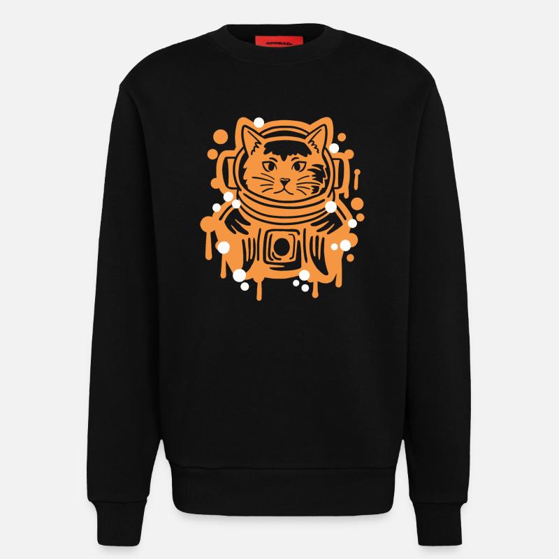 Astronaut Katze - Sweatshirt - made by SPREAD  - SOLID BLACK