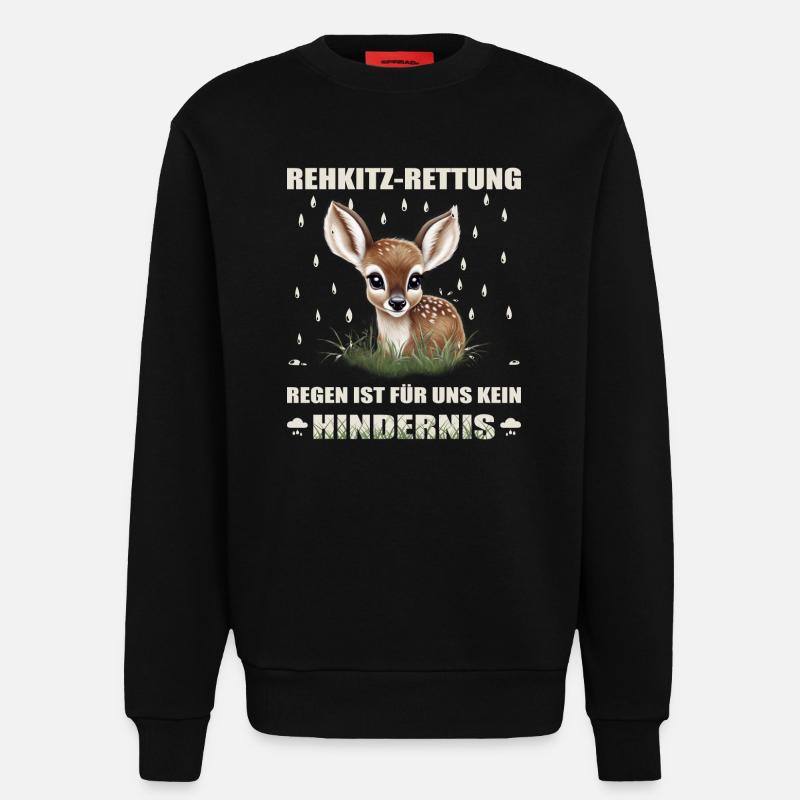 Rehkitz Rettung - Sweatshirt - made by SPREAD  - SOLID BLACK