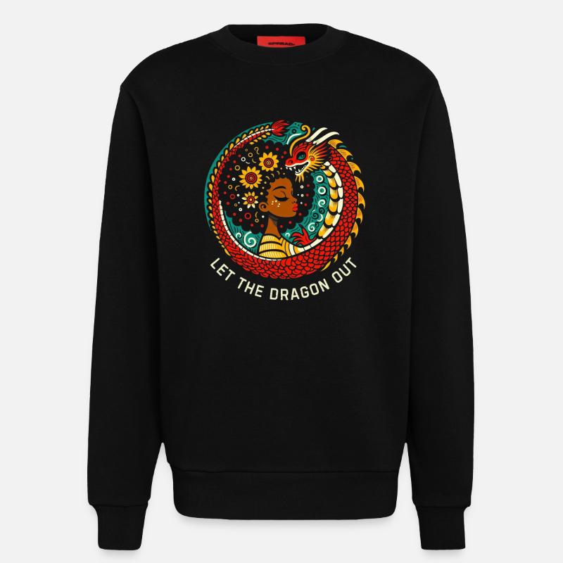 Lass den Drachen raus - Sweatshirt - made by SPREAD - SOLID BLACK