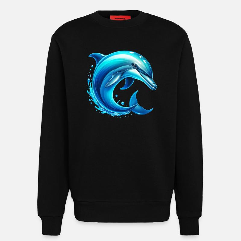 Delfin - Sweatshirt - made by SPREAD - SOLID BLACK