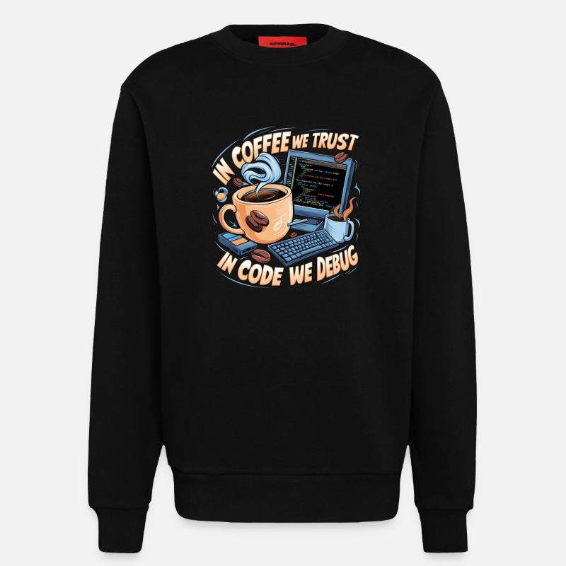 KaffeeCode Debug: In Code Wir Debuggen - Sweatshirt - made by SPREAD  - SOLID BLACK