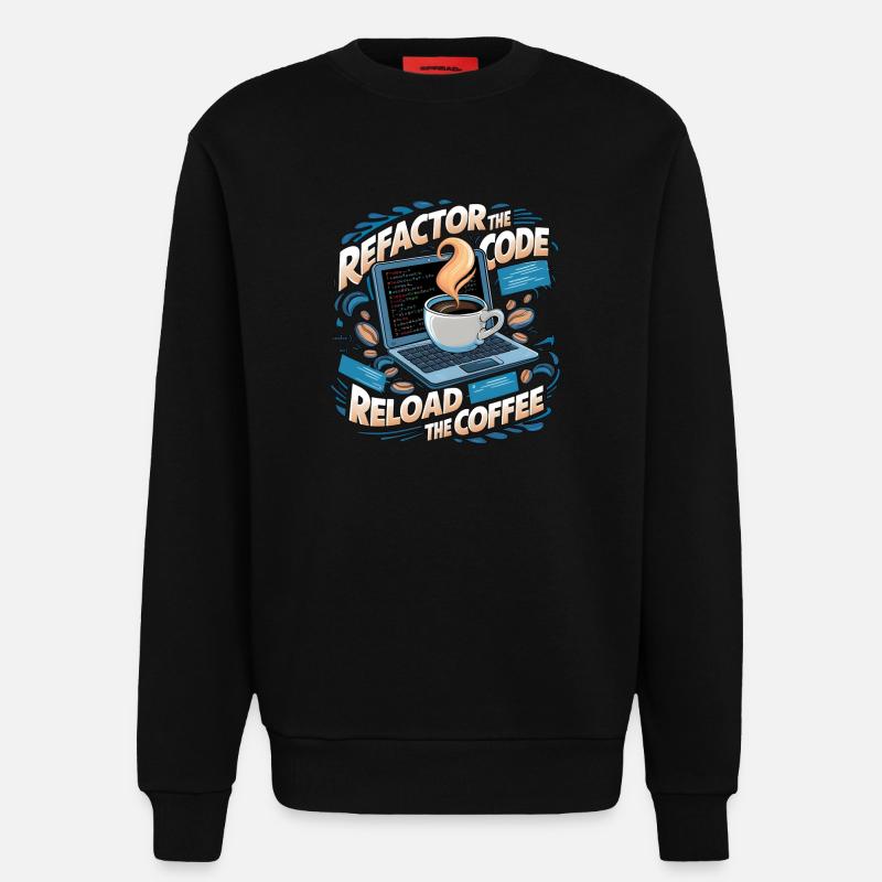 Programmers generate code from coffee - Sweatshirt - made by SPREAD  - SOLID BLACK