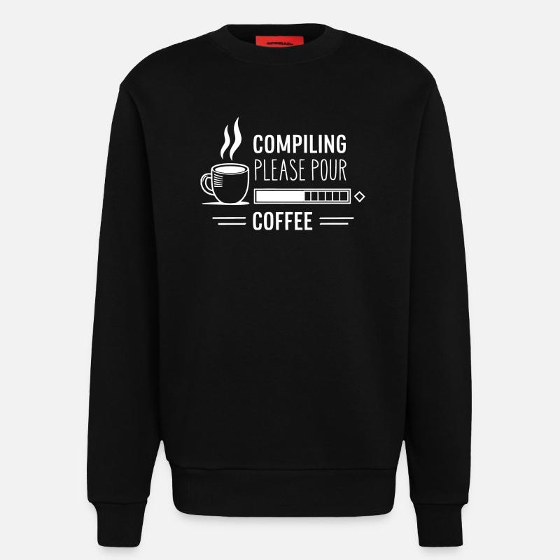 Programmers generate code from coffee - Sweatshirt - made by SPREAD  - SOLID BLACK