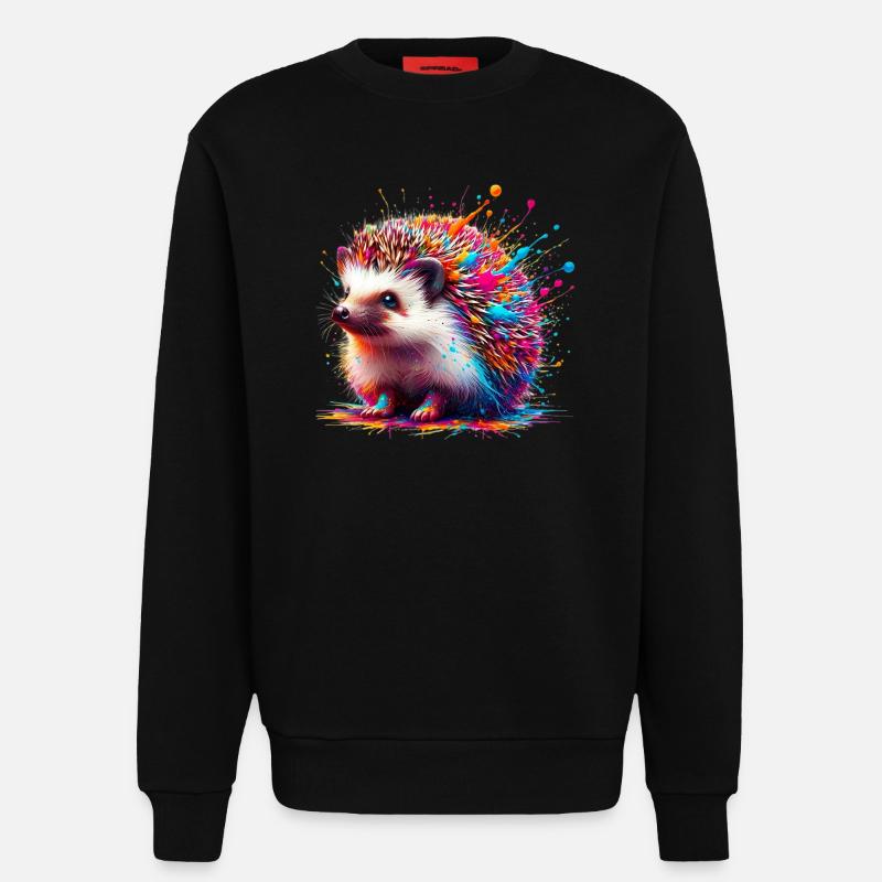 Hérisson - Sweat bio décontracté fabriqué en UE - SOLID BLACK