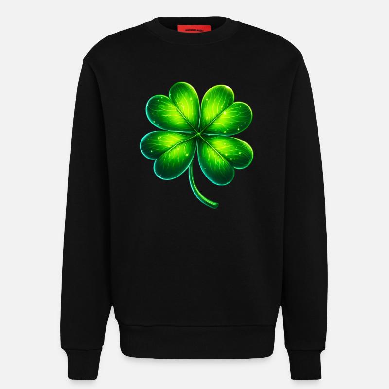 Vierblättriges Kleeblatt - Sweatshirt - made by SPREAD  - SOLID BLACK