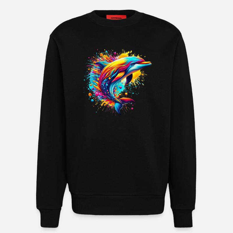Dolphin - Sweatshirt - made by SPREAD - SOLID BLACK