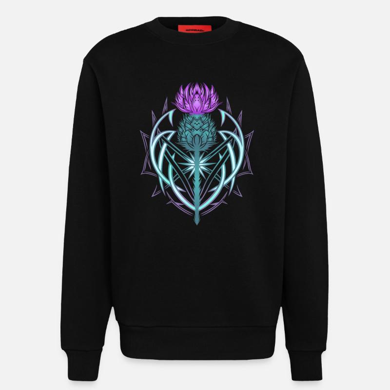 Distel Schild Celtic Knots Thistle Lover - Sweatshirt - made by SPREAD  - SOLID BLACK
