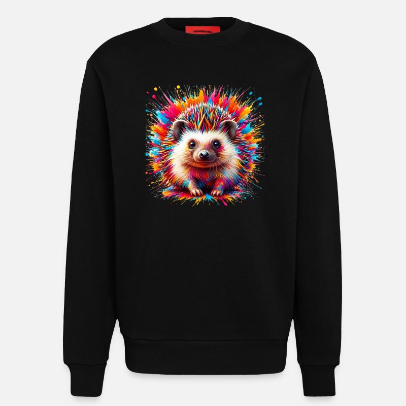 Hedgehog - Sweatshirt - made by SPREAD  - SOLID BLACK