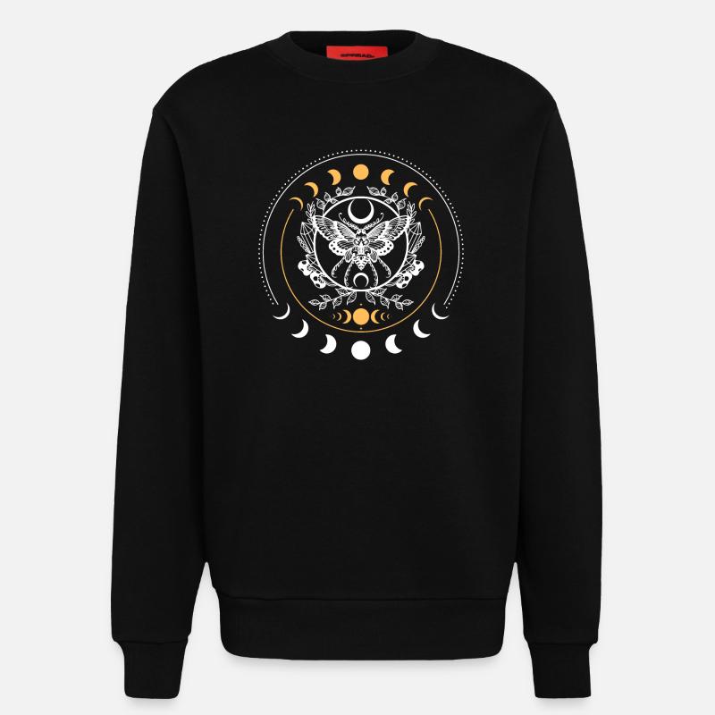 Mandala du Papillon Céleste - Sweat bio décontracté fabriqué en UE - SOLID BLACK