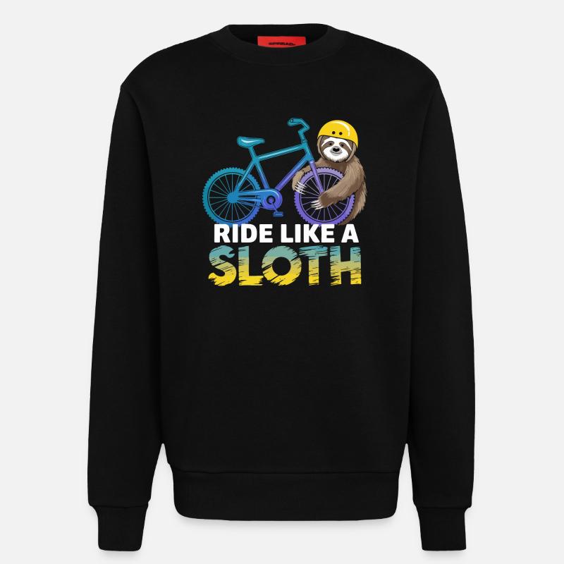 Faultier Biker mit Helm - Sweatshirt - made by SPREAD  - SOLID BLACK