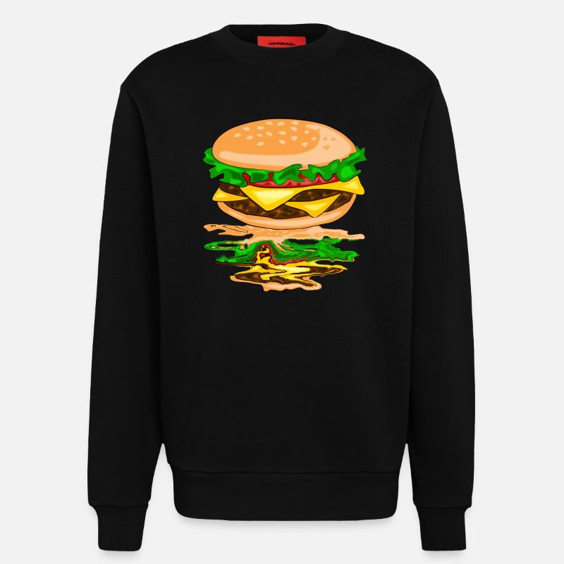 Hamburger mit einer Spiegelung - Sweatshirt - made by SPREAD  - SOLID BLACK