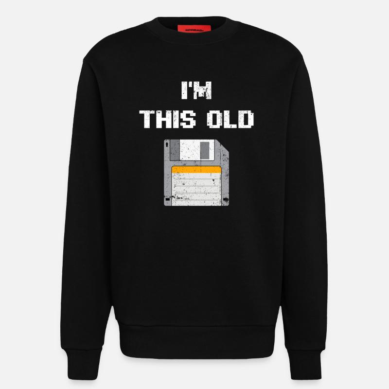 Retro Floppy Disk Era Tee - Sweatshirt - made by SPREAD  - SOLID BLACK