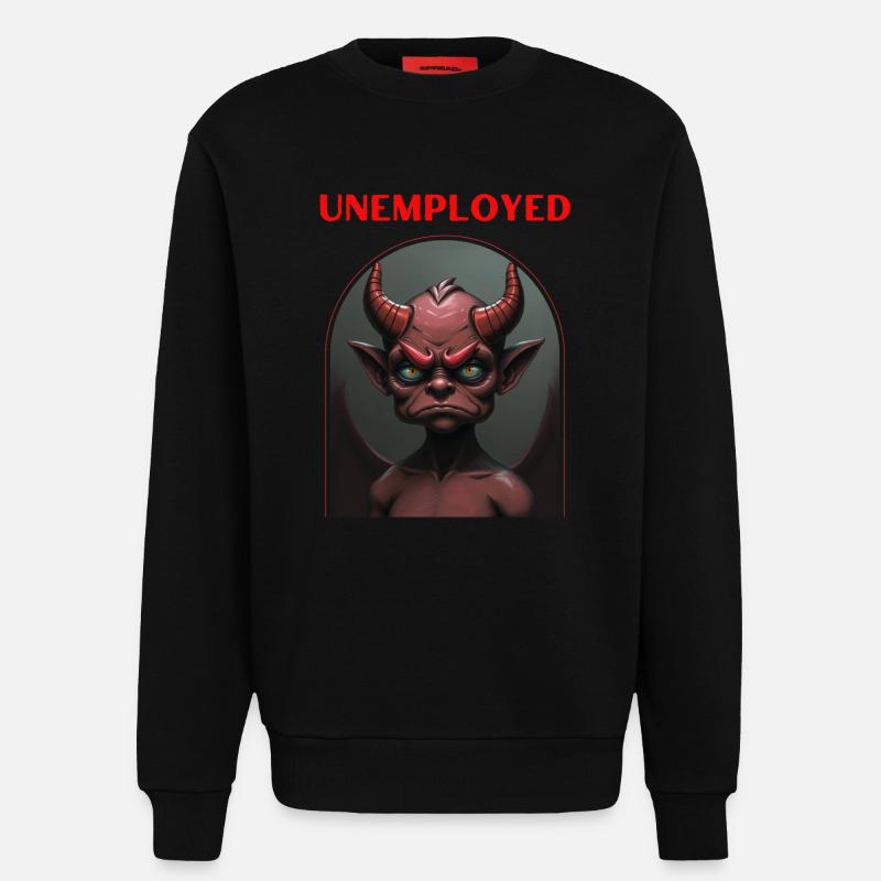 Unemployed devil - Sweatshirt - made by SPREAD  - SOLID BLACK