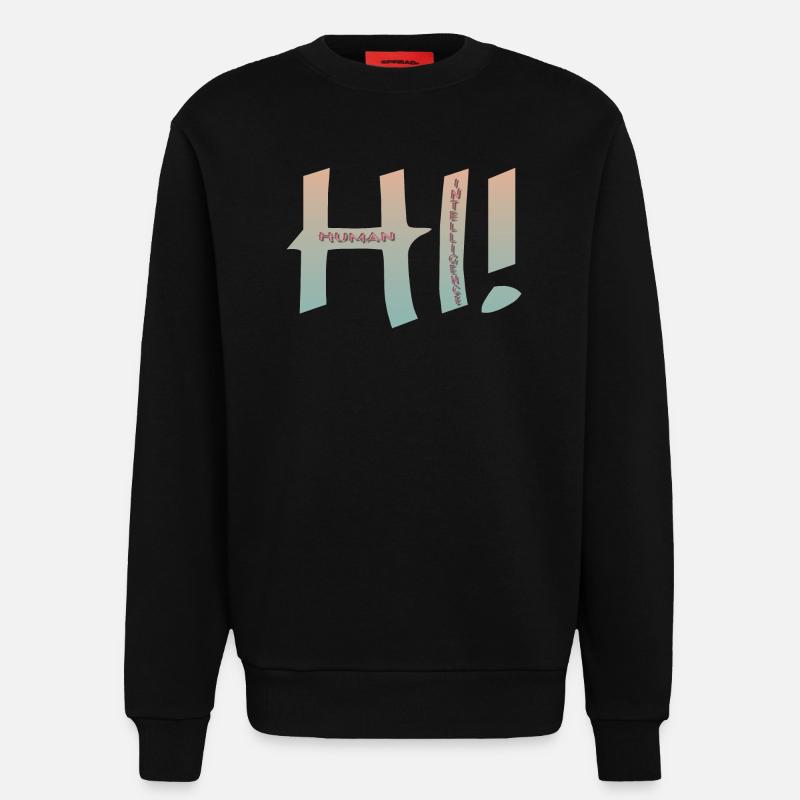 HALLO MENSCHLICHE INTELLIGENZ - Sweatshirt - made by SPREAD  - SOLID BLACK